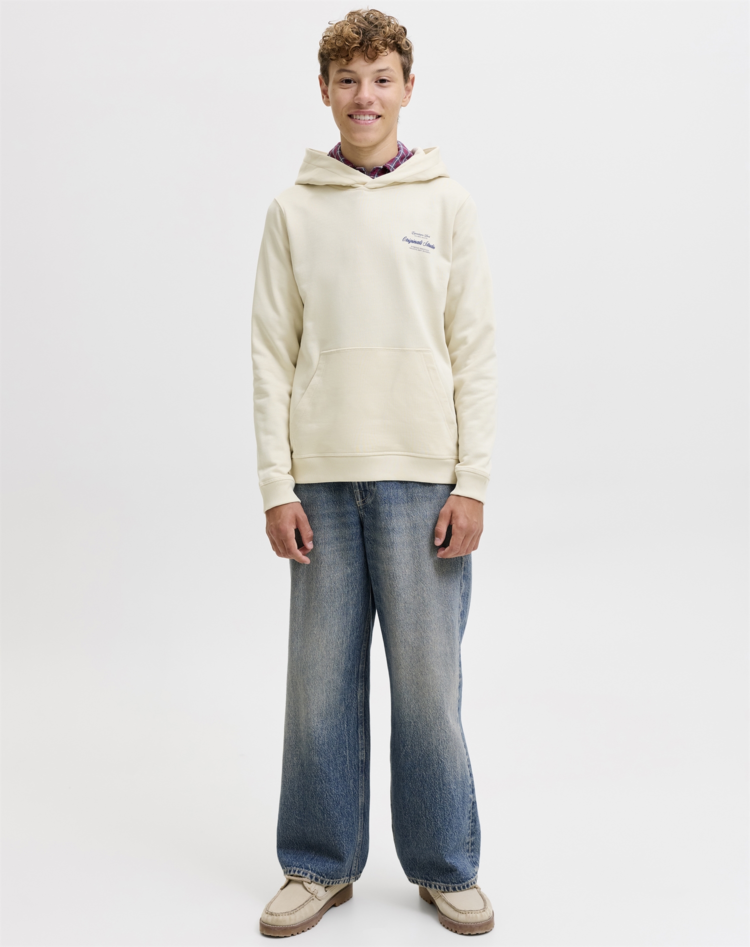 Jack & Jones Junior - JORNorrebro Typo Back Sweat Hoodie - Antique White